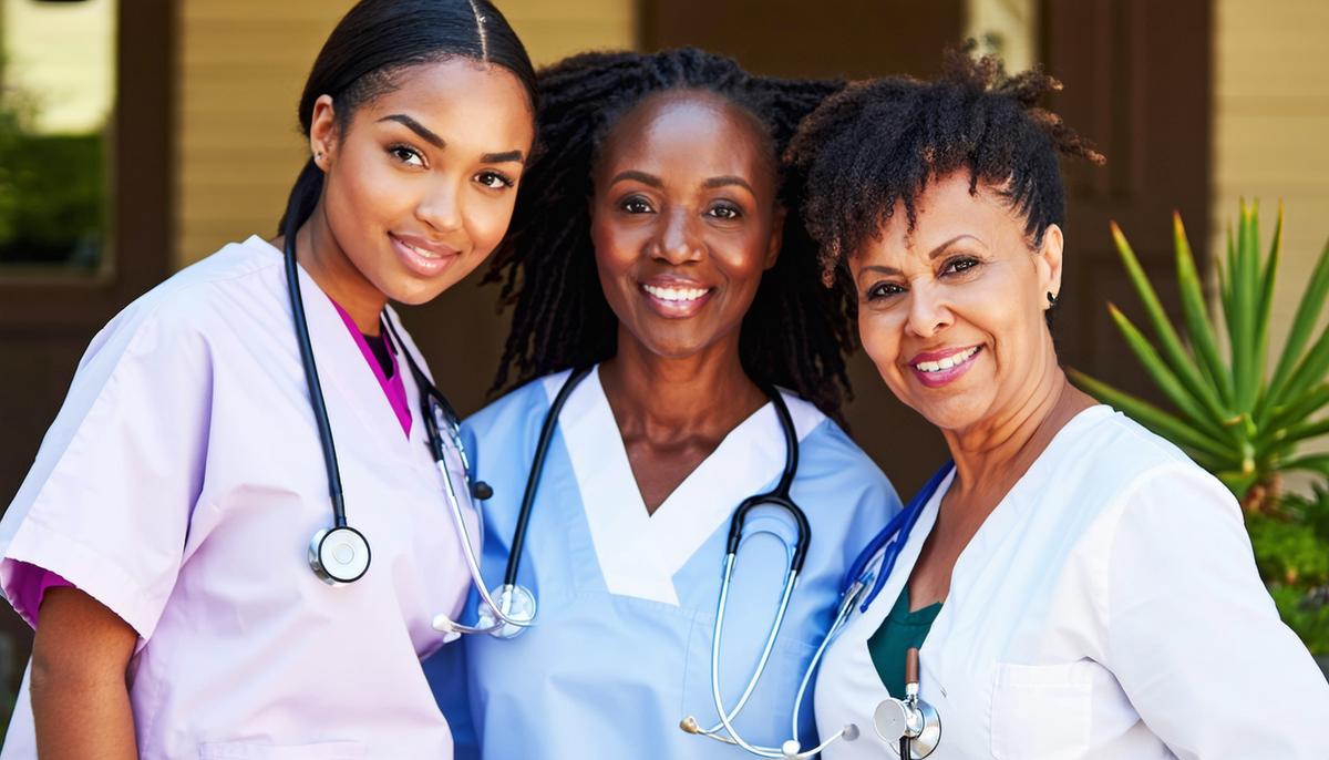 Healthcare workers from diverse backgrounds providing care in an underserved community, supported by Direct Relief's Fund for Health Equity